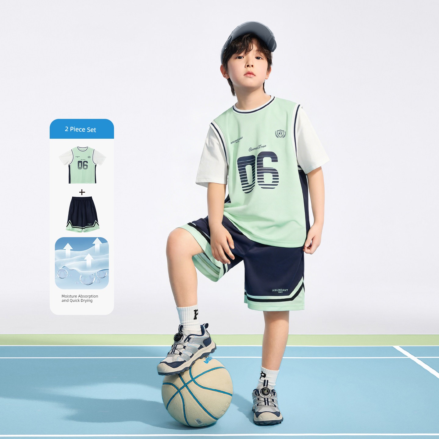 Zuoxi Kidsren's Clothing Boys' Suit Summer Quick-Drying Sports Short-Sleeved 2026 New Kidsren's Basketball Uniform Two-Piece Summer Suit — 6