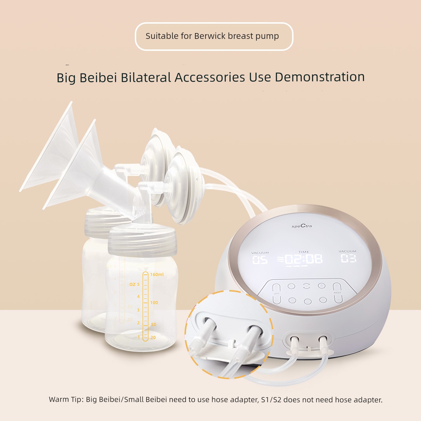 Suitable for Spectra Berwick Breast Pump Accessory Pack Upgrade Accessory Set Breast Pump Bilateral Accessories *2 Sets — 2