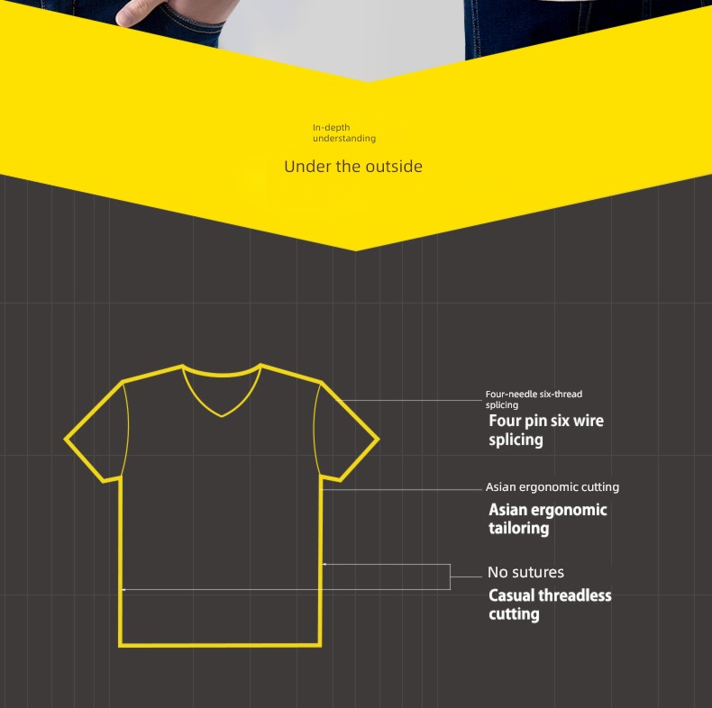 modal  man V-neck Tight fitting Undershirt Short sleeve T-shirt