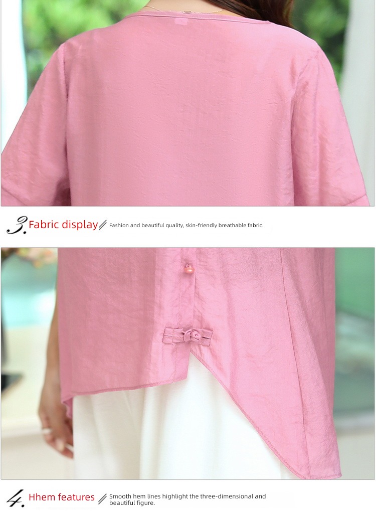 Thin money Tencel Hemp cotton Ninth pants Retro Women jacket