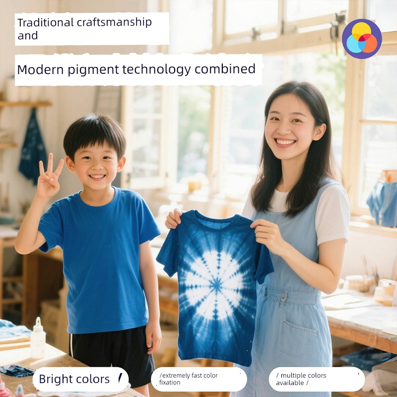 Tie-Dye DIY Material Kit Kindergarten Intangible Cultural Heritage Handicraft Set Children's Tie-Dye Hair Ties Canvas Bag Special Paint