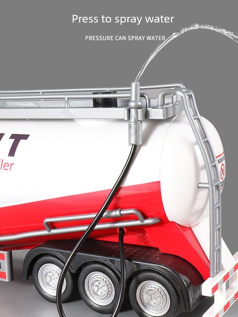Water-sprayed super large oil tanker model boy heavy duty cement tanker alloy toy car simulation transport vehicle