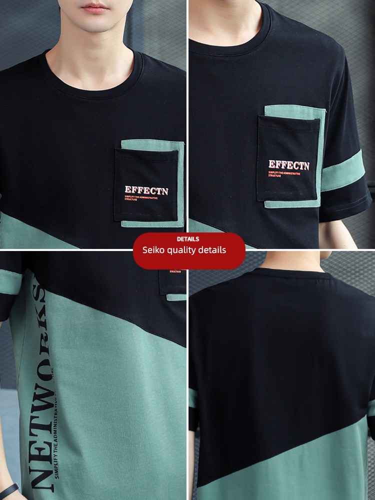man Chaopai Ice silk pure cotton Put on your clothes Short sleeve T-shirt