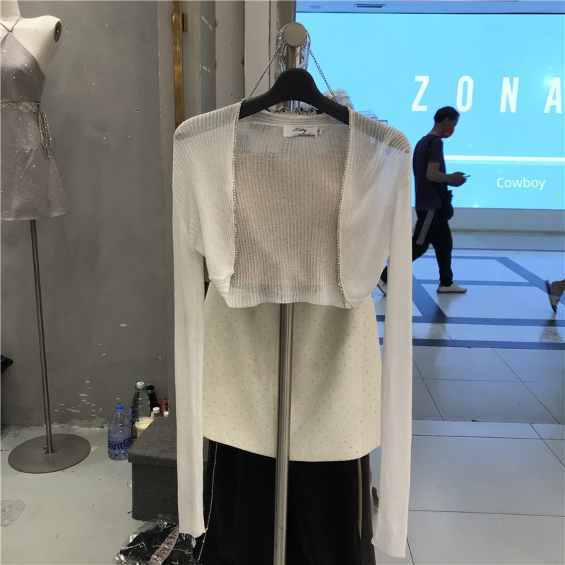 summer The new unique Sense of design knitting Cardigan waistcoat