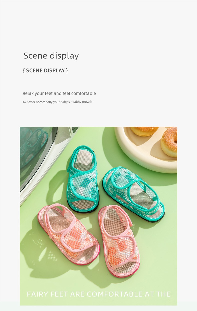 Fairy Feet Children's Layered Sole Sandals Summer New Arrival Boys Girls Baby Soft Sole Mesh Home Slippers — 24
