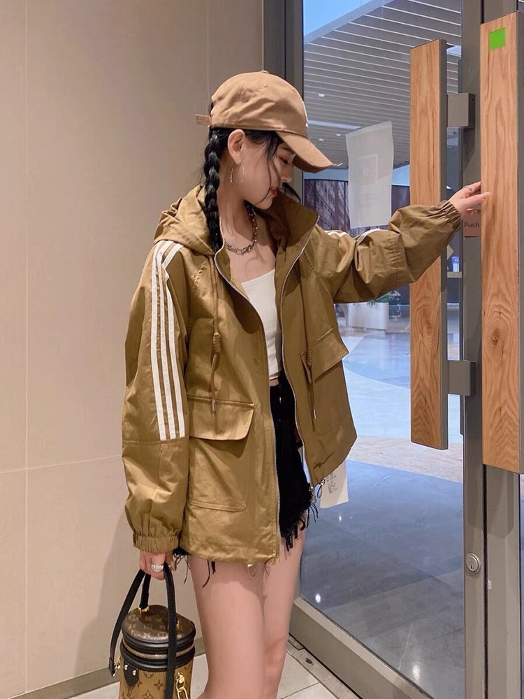 loose coat female Hot money easy Hooded jacket mlb