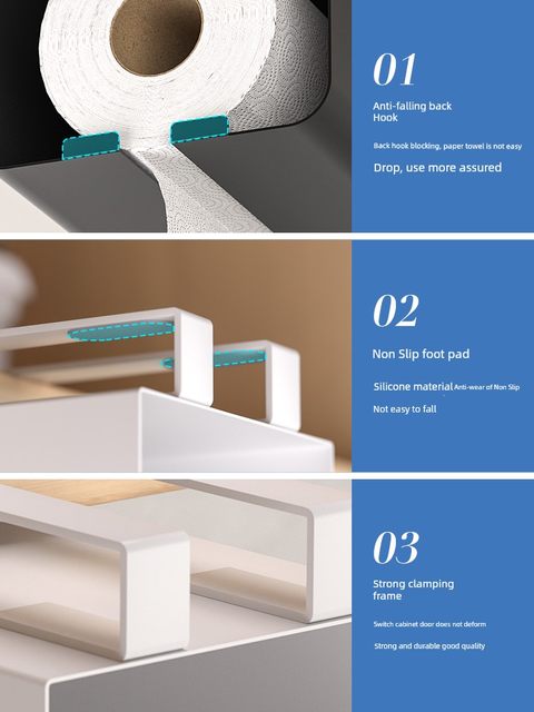 No punch-free kitchen tissue rack upside down cabinet hanging paper box wall hanging fresh bag storage toilet roll paper rack