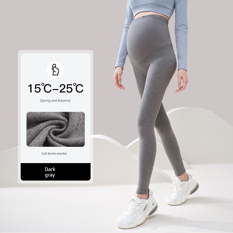 Pure Cotton Yoga Fleece-lined plus Size Autumn Dress Maternity Leggings — 1