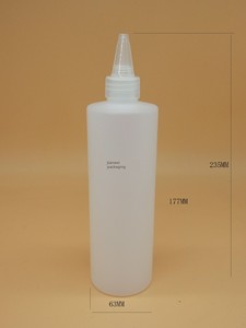 Factory in Stock 500ml Translucent Narrow Pourer Bottle 28/410 Tooth Mouth Plastic Bottle Electric Heating Cap Bottle Sc
