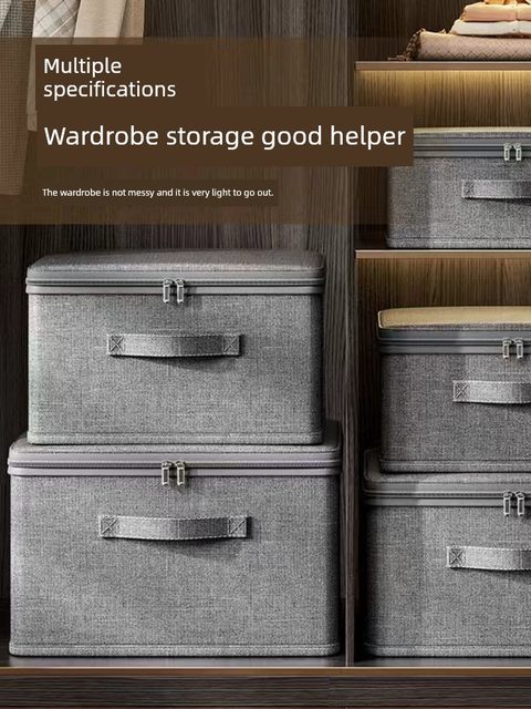 Household down jacket storage box storage clothes wardrobe sorting box large capacity quilt storage basket hundred-size box