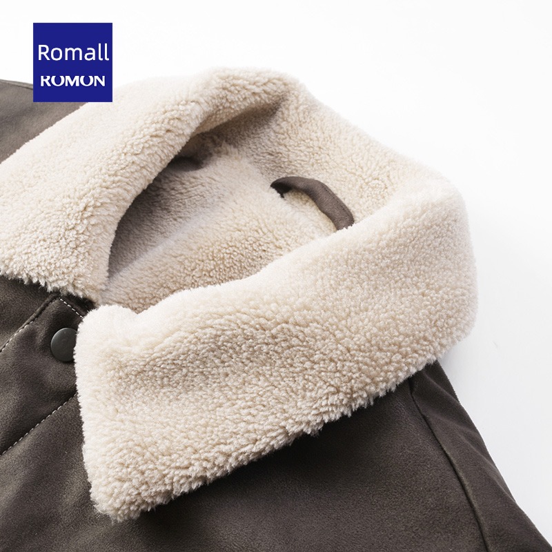 Romon Autumn and winter leisure time Lapel keep warm Jacket loose coat