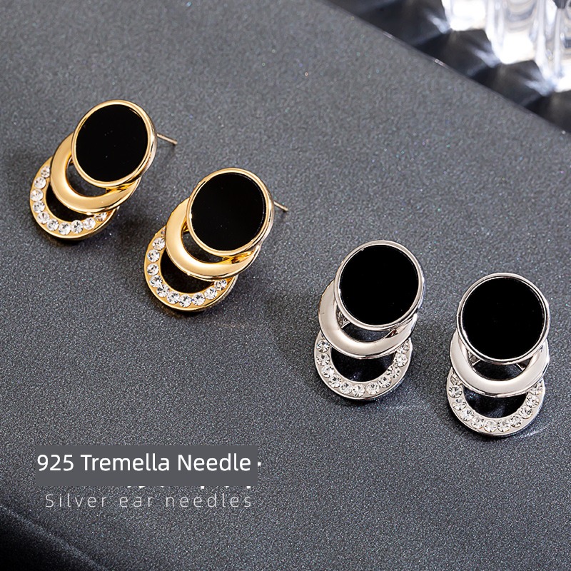 Ear Studs round face Autumn and winter female Internet celebrity Minority geometry