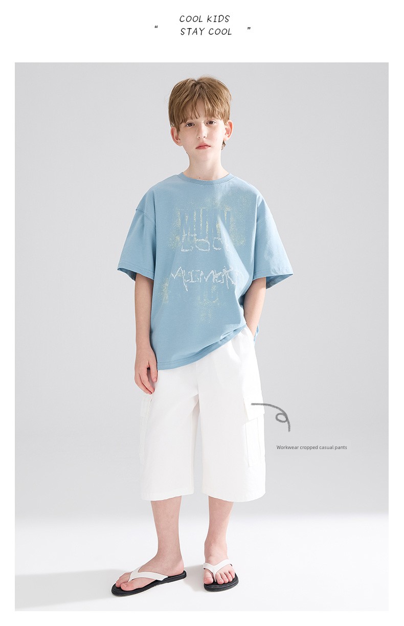 Mucmukn【Summer Graffiti】Cotton 7A Antibacterial, Cool-Feeling, Anti-Mite Printed Short-Sleeved T-Shirt for Boys and Older Children 26 Summer — 25