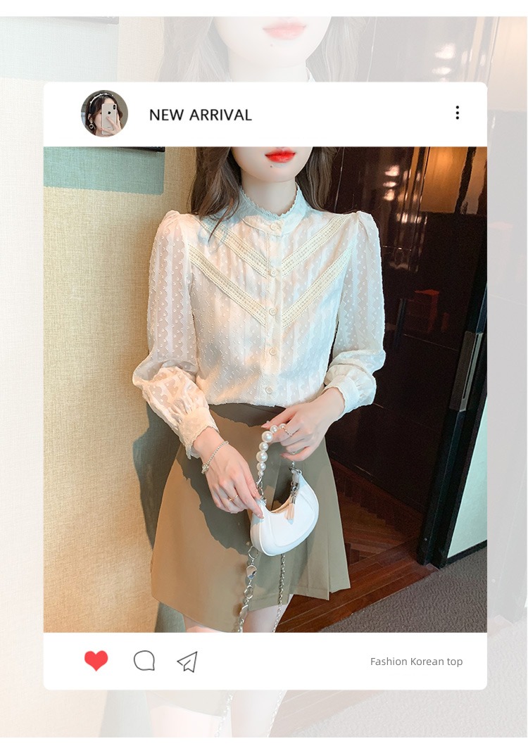Little fragrance fashion Foreign style jacket Lace Chiffon shirt