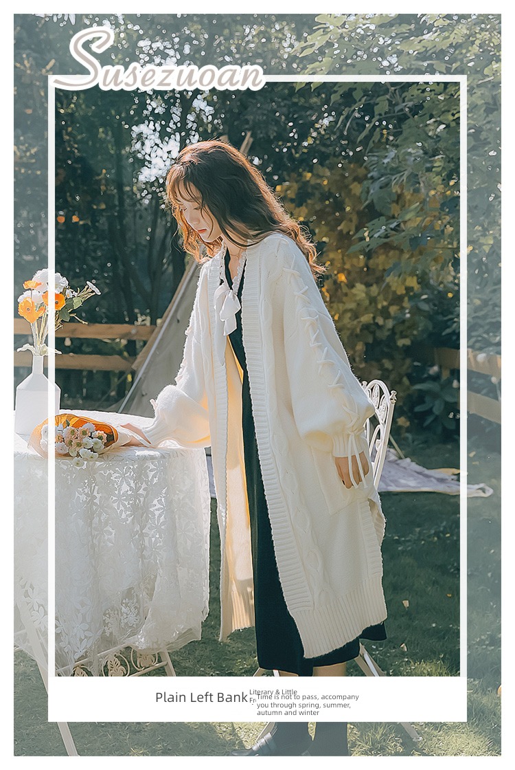 Languid Medium and long term Design sense niche knitting Cardigan