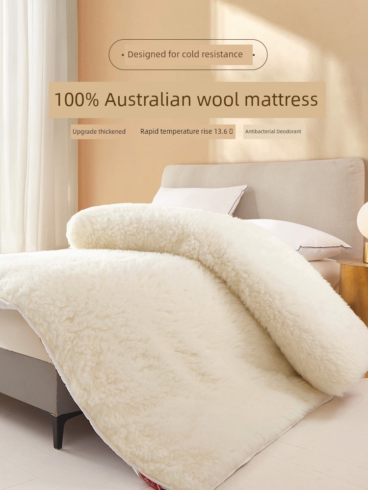 Wool Mattress Cushion Home Bed Cotton-Padded Mattress Winter Lambskin Blanket Winter Thickening Warm Pad Quilt Bottom
