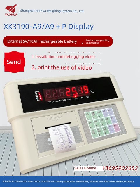 上海耀华XK3190-A9+P称重仪表地磅显示器地磅显示屏衡器100吨地磅