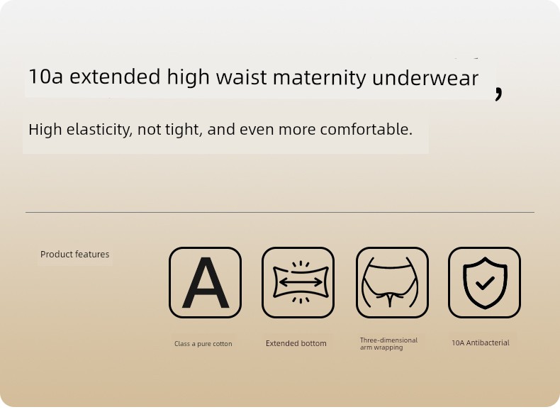 Jq Jingqi Maternity Underwear, Pure Cotton, Extended Crotch, Breathable, High-Waisted, Belly-Supporting, Antibacterial, Large Size, Special for Late — 1