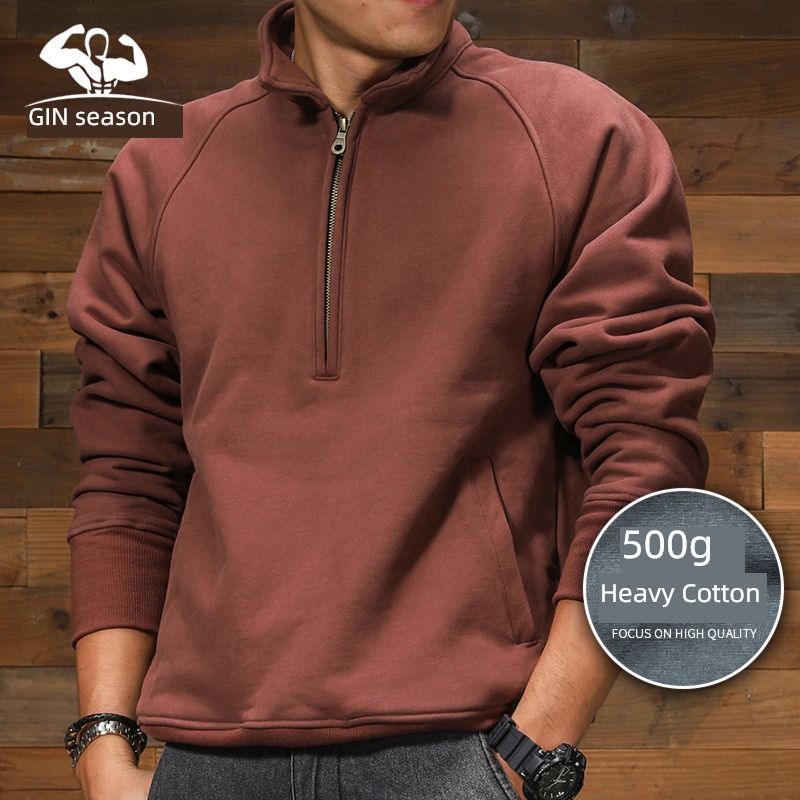 Ji Yan Terry cloth Thick and solid Versatile raglan sleeve tide Sweater