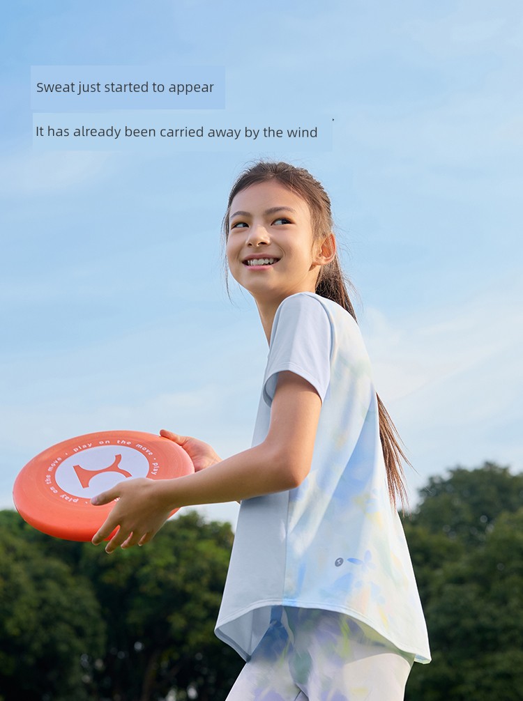 [Fairy Family] Moodytiger Girls' Short-Sleeved Summer Sports Children's Clothing Quick-Drying T-Shirt Set for Older Children — 6