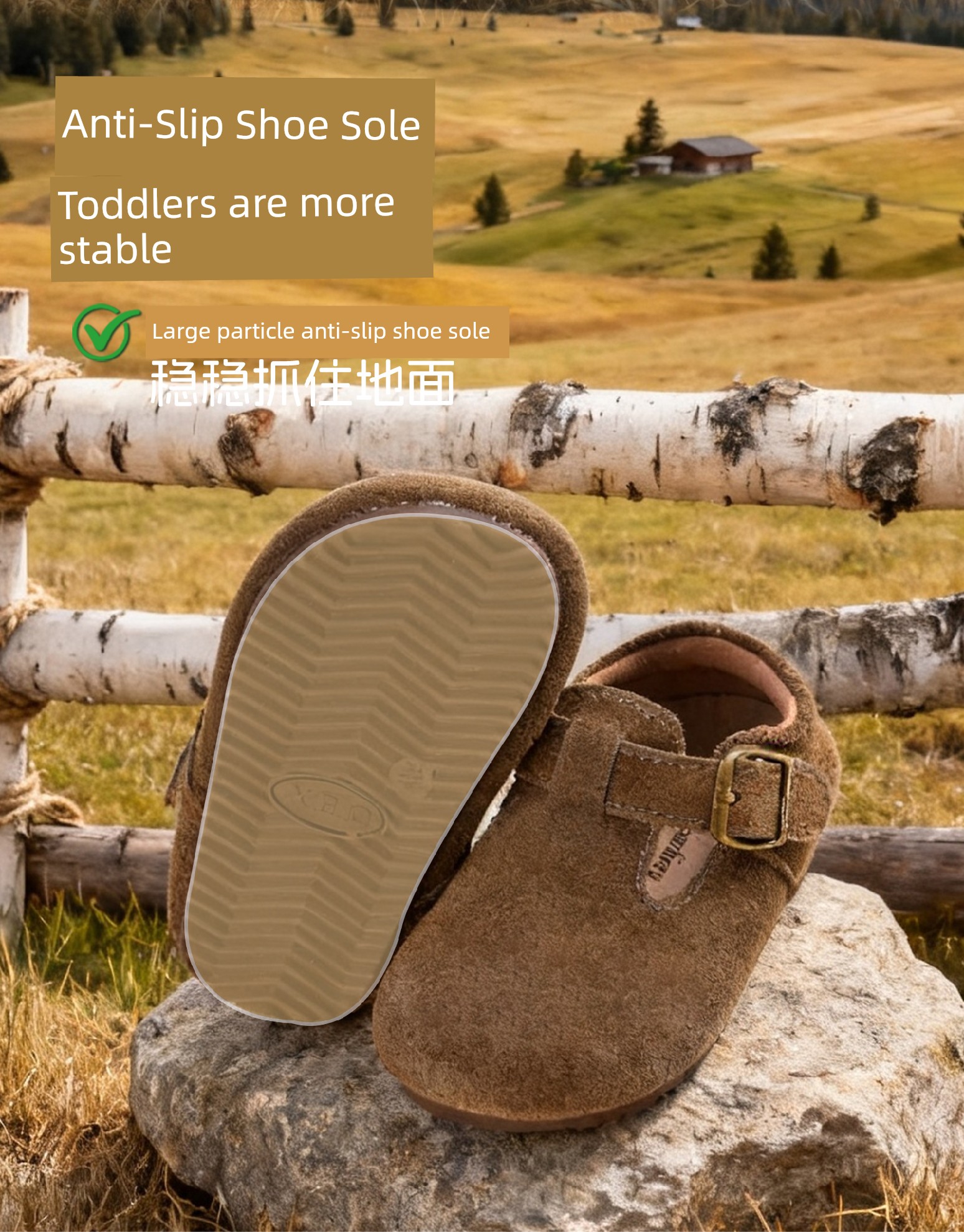Little Steps Girls' Birkenstock-Style Shoes Autumn Children's Leather Shoes Baby Soft Sole Walking Shoes Non-Slip Girls' Shoes Boys' Shoes — 12