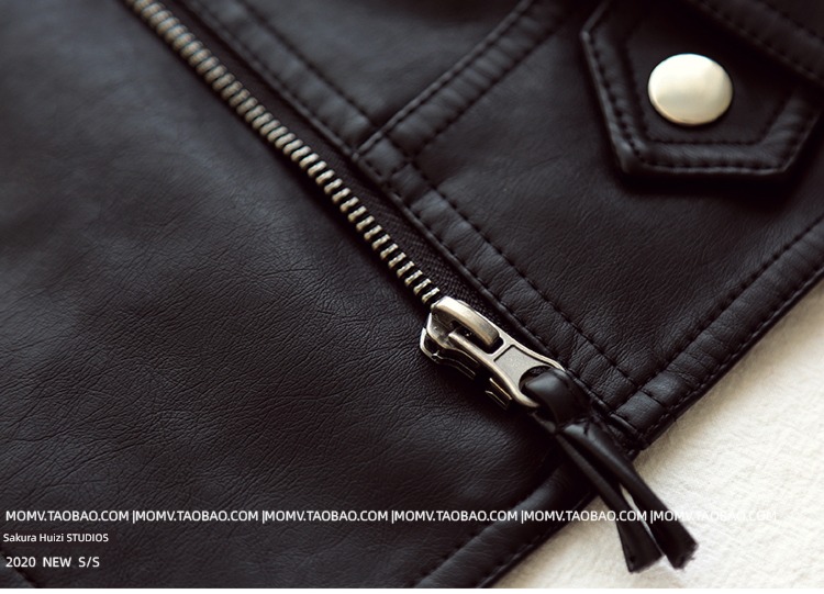 spring and autumn Korean version Lapel Locomotive clothes have cash less than that is registered in the accounts ma'am leather clothing