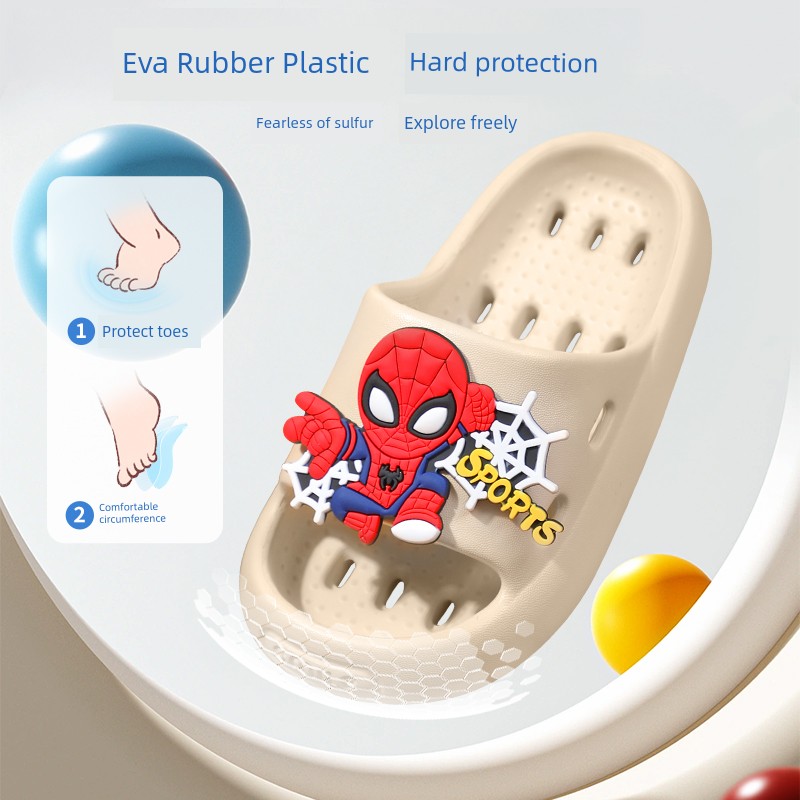 Children's Hollow-Out Water-Draining Slippers, Kids' All-Season Indoor Bathroom Non-Slip Eva Sandals for Boys and Girls — 6