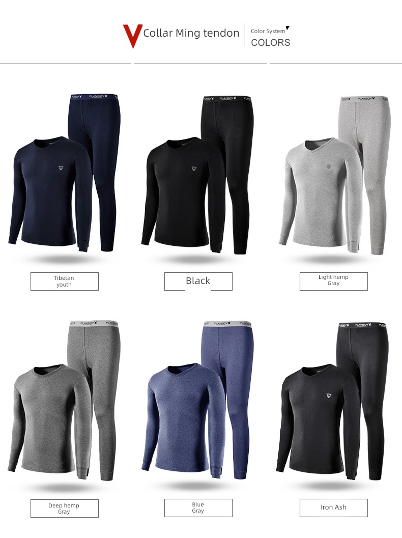dandy man keep warm Underwear set male Cotton teenagers Autumn clothes and pants pure cotton Thread clothes and trousers winter