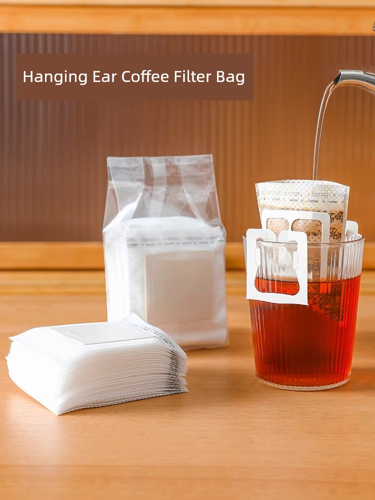 Ear Hanging Coffee Filter Paper Portable Hanging Tea Bag Disposable Coffee Filter Bag Hand Punch Ground Coffee Drip Type Filter Paper