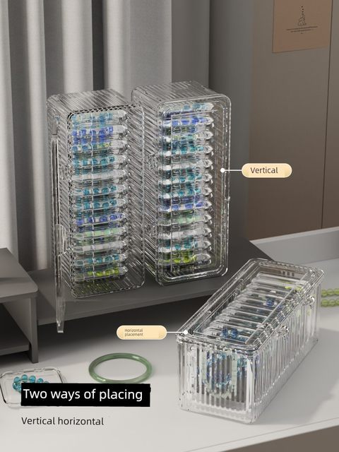 Bracelet crystal storage box transparent acrylic bracelet necklace special jewelry box portable beaded bracelet box