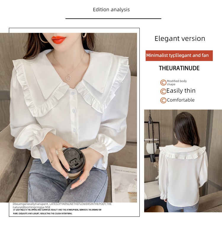 Early autumn jacket gules French summer wear Chiffon shirt