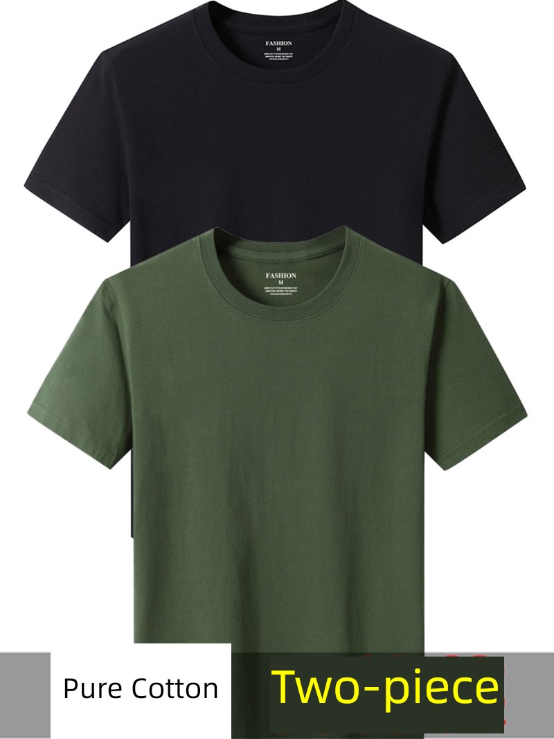 Big size youth Black and white Undershirt Short sleeve T-shirt