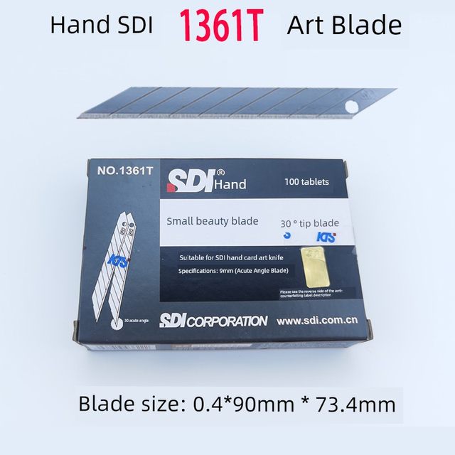 台湾手牌SDI美工刀片1361T小号9MM锐角30度高碳钢贴膜裁纸尖刀片