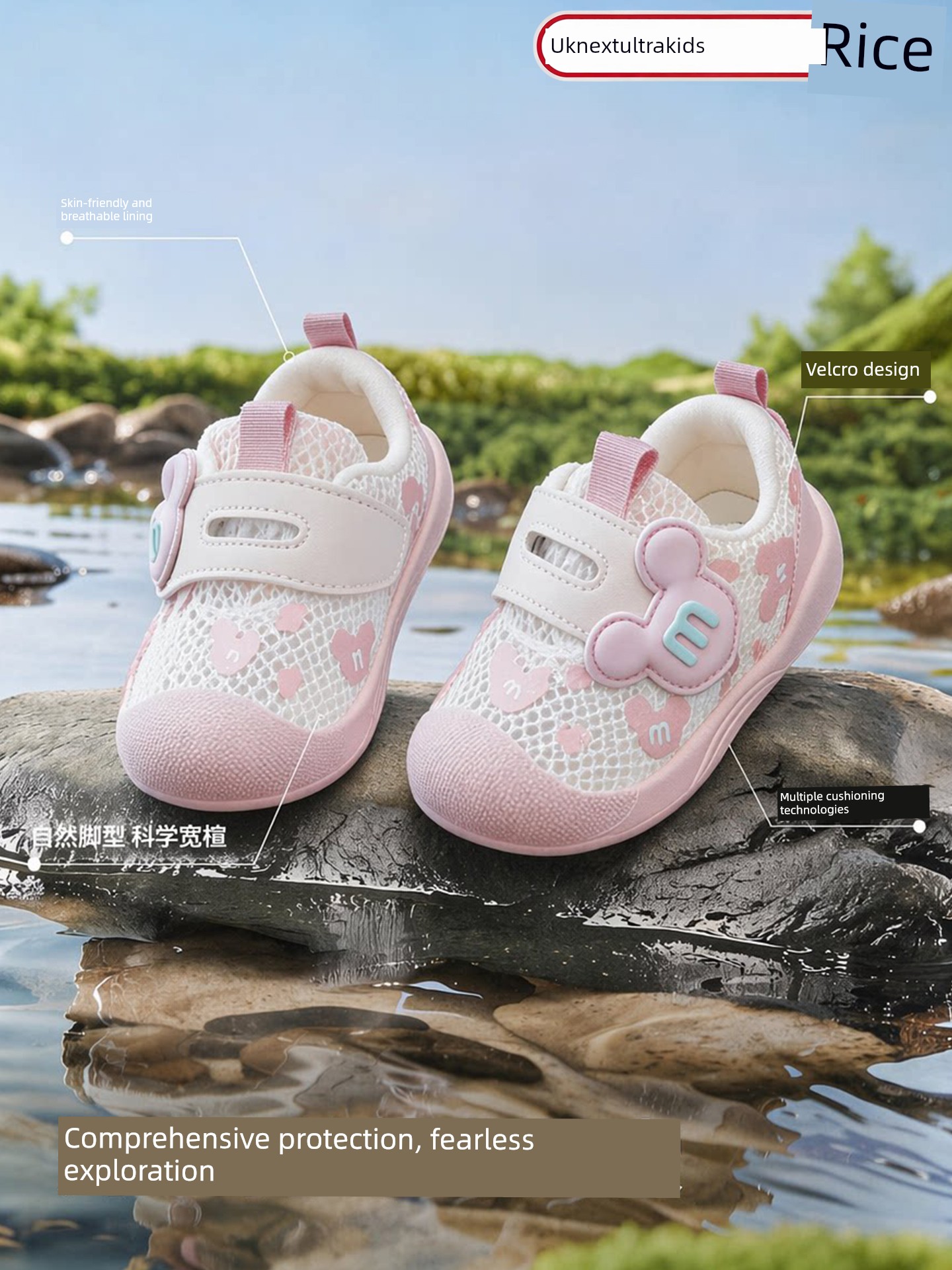 British Nu Baby Toddler Shoes for Girls, Spring and Autumn Functional Shoes for One-Year-Old Children, Soft-Soled, Breathable, Non-Slip for Infants and — 3