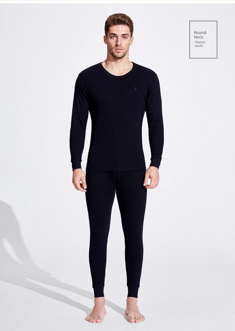 dandy man keep warm Underwear set male Cotton teenagers Autumn clothes and pants pure cotton Thread clothes and trousers winter