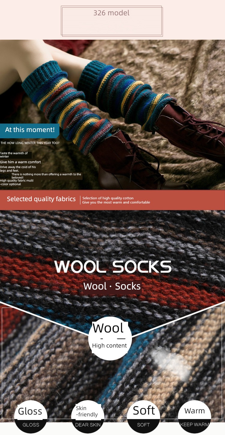 Autumn and winter lengthen female Cashmere Overshoes keep warm Pile socks