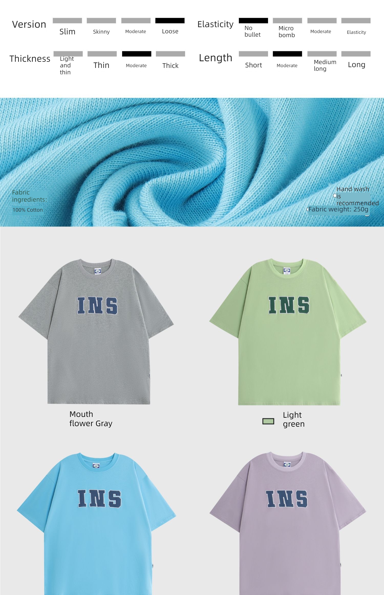 INSstudios ice cream Four colors National tide Short sleeve