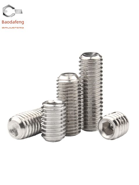 304 stainless steel inch concave end tightening screw/US machine-made meter screw hexagon headless screw Kimi top wire
