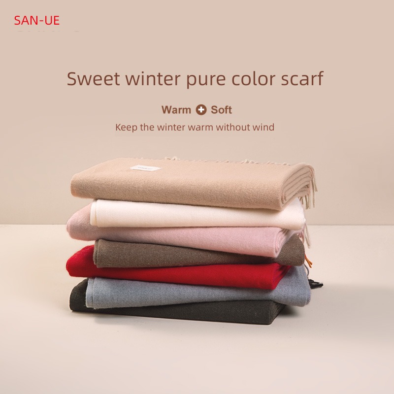 Sanfu winter girl student Stylish and versatile Black and white scarf