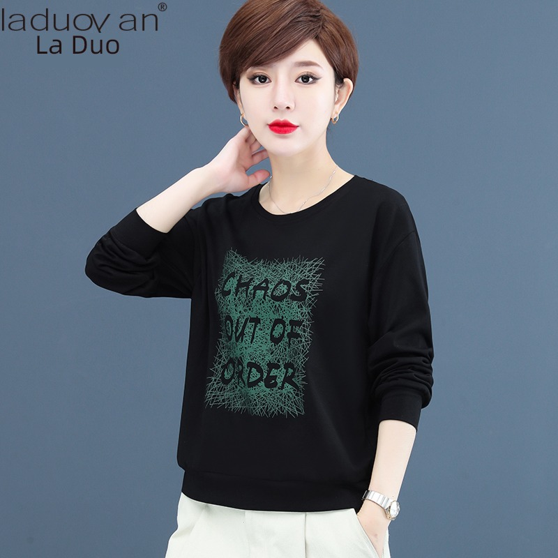spring and autumn leisure time Round neck jacket Thin money Long sleeve T-shirt