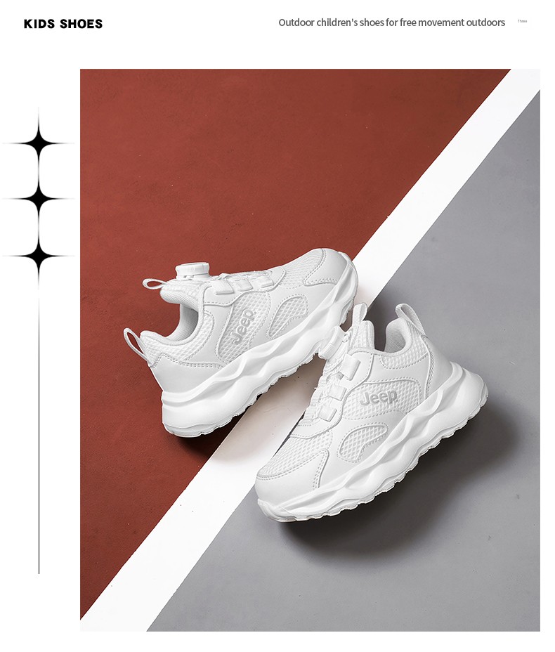 Jeep Kidsren's White Sneakers, White Sports Shoes, 2026 New Mesh Campus Kidsren's Shoes, Girls' Running Shoes, Boys' Shoes — 17