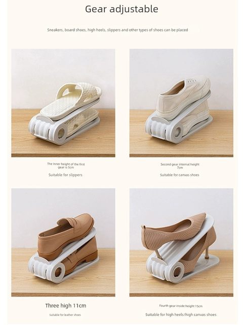 Adjustable storage shoe rack Double-layer shoe support room shoe cabinet artifact cabinet layered sorting slippers shoe storage rack