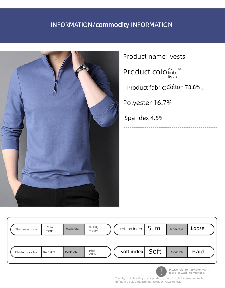 fashion Romon Half high collar zipper autumn leisure time T-shirt