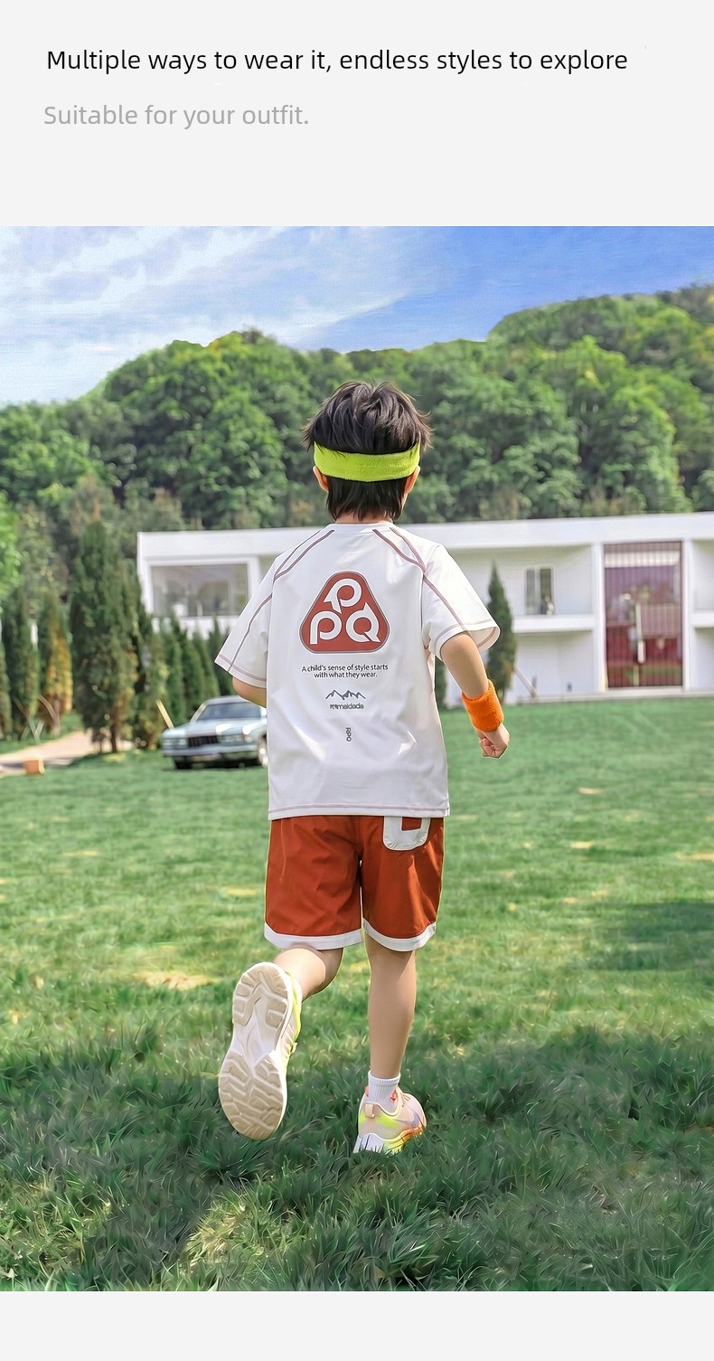 Cooling Quick-Dry Children's Short-Sleeve T-Shirt Boys' Summer 2026 New Trendy Brand Big Kids Summer Sports Outfit — 30