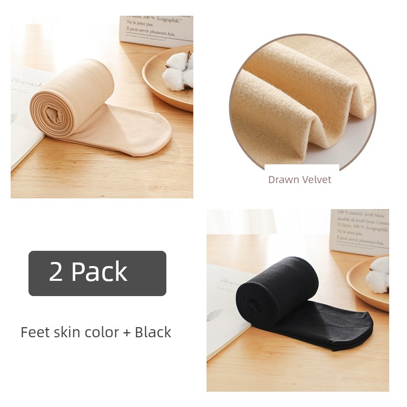 Fleece-lined Thickened Leggings White Spring & Fall Dance Pantyhose — 3