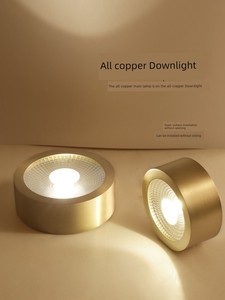 Copper Surface Mounted Downlight Ultra-Thin French Led Aisle Ceiling Light Punch Free Hallway Balcony Accessible Luxury 