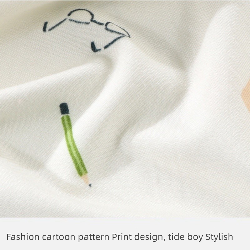 Modal Kids Pajamas Spring and Summer Thin Boys' Home Wear Boys Intimates Suit Teen Autumn Clothes Long Johns — 4