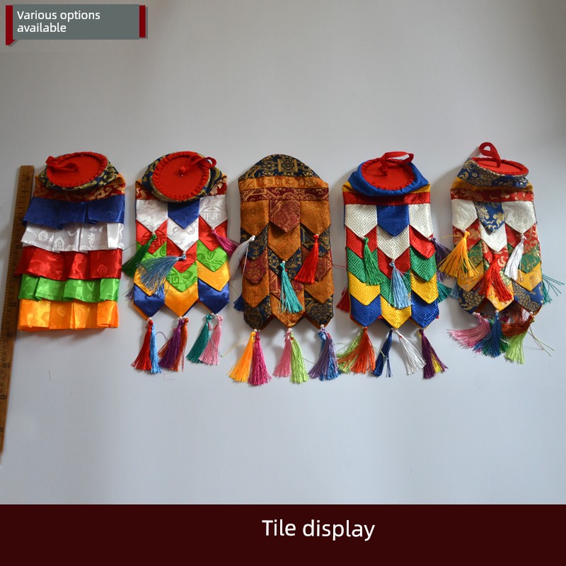 Small Size Colorful Skirt Victory Building Tibetan Buddhist Temple Temple Auspicious Victory Treasure Building Diameter 10cm
