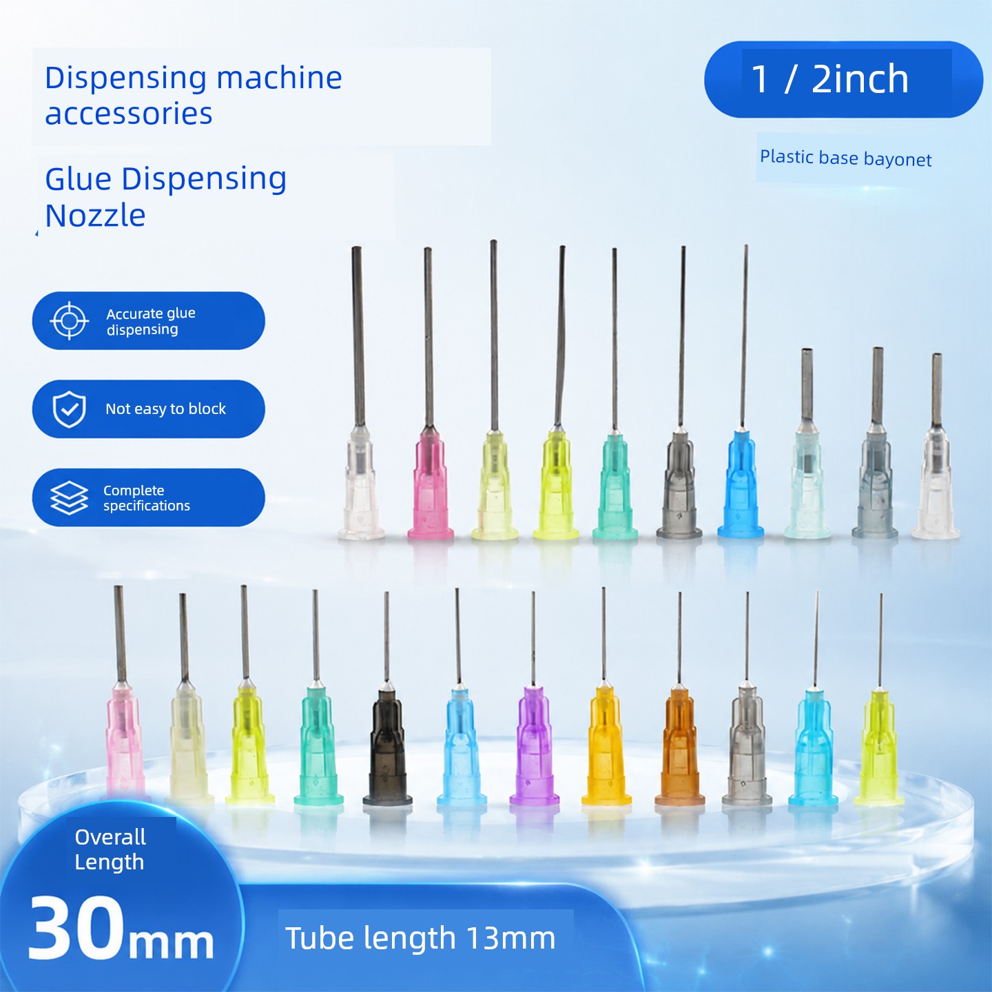 Industrial Dispensing Needle Nozzle Plastic Seat Bayonet Screw High Precision Semi-Stainless Steel Epoxy Needle Potting Machine Dispensing Needle
