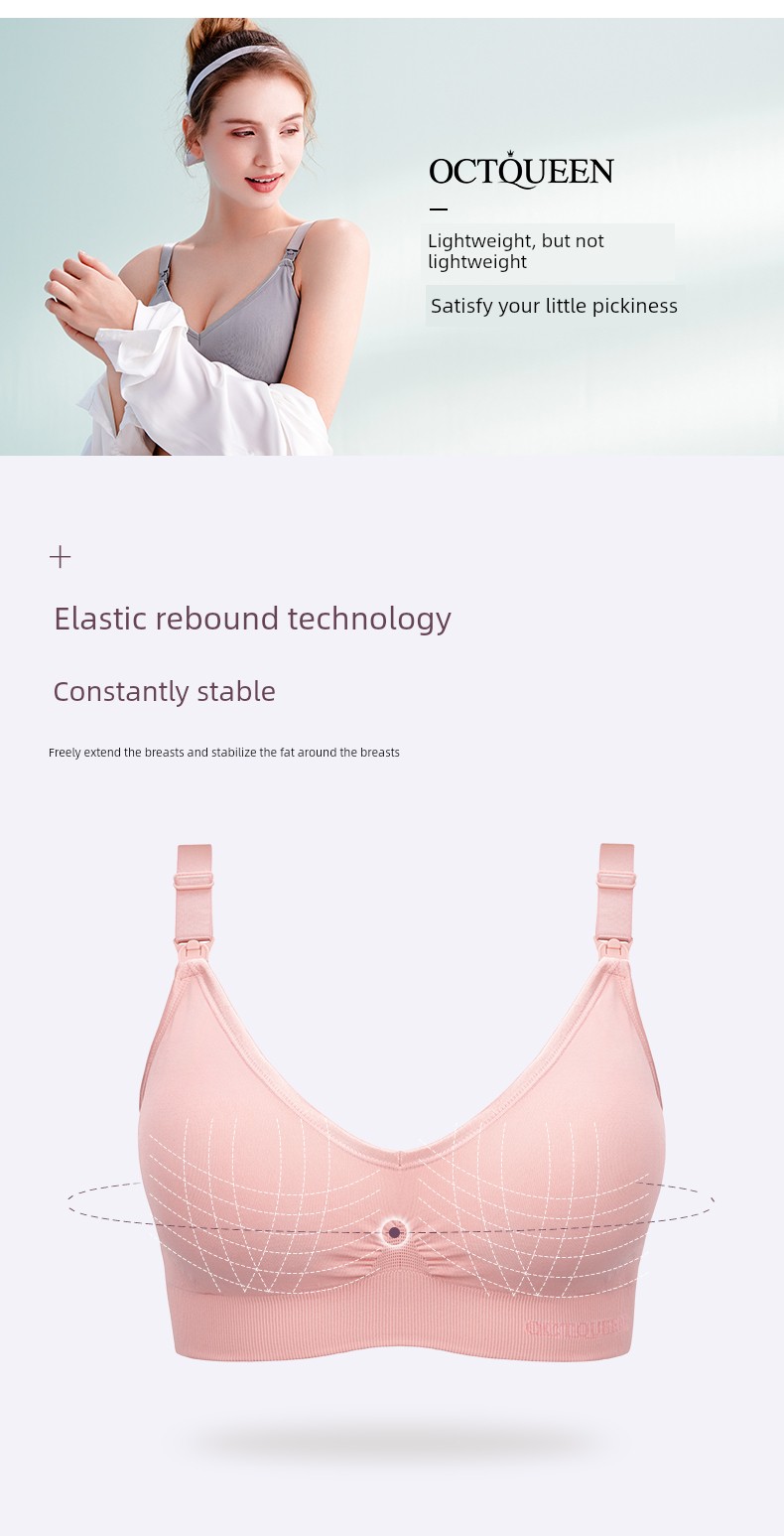 October Queen Nursing Bra for Women, Special for Pregnancy and Postpartum Breastfeeding, Anti-Sagging, Gathering, Sleep-Friendly, Seamless Maternity Bra — 15